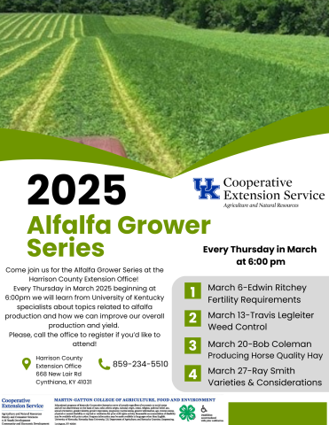 Flyer for Alfalfa Grower Series